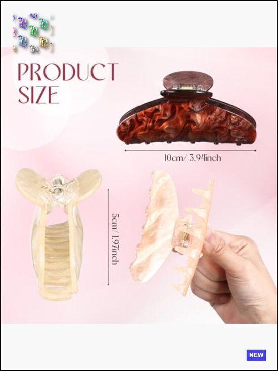 Large Acrylic Hair Claw Clips Set Non-slip Hold for Thick Thin Hair Stylish